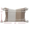 14x22 Inches Hand Woven Brown Polyester with Polyester Fill Pillow - Foreside Home & Garden - 4 of 4