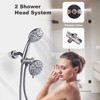 WOWOW Single-Handle 7-Spray Shower Faucet 1.8 GPM with Dual Shower Adjustable Heads in Brushed Nickel (Valve Included) - 3 of 4