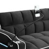 MAYEERTY Versatile Black Sofa Bed - 3 Lengths, USB Charging & Phone Stand - 4 of 4