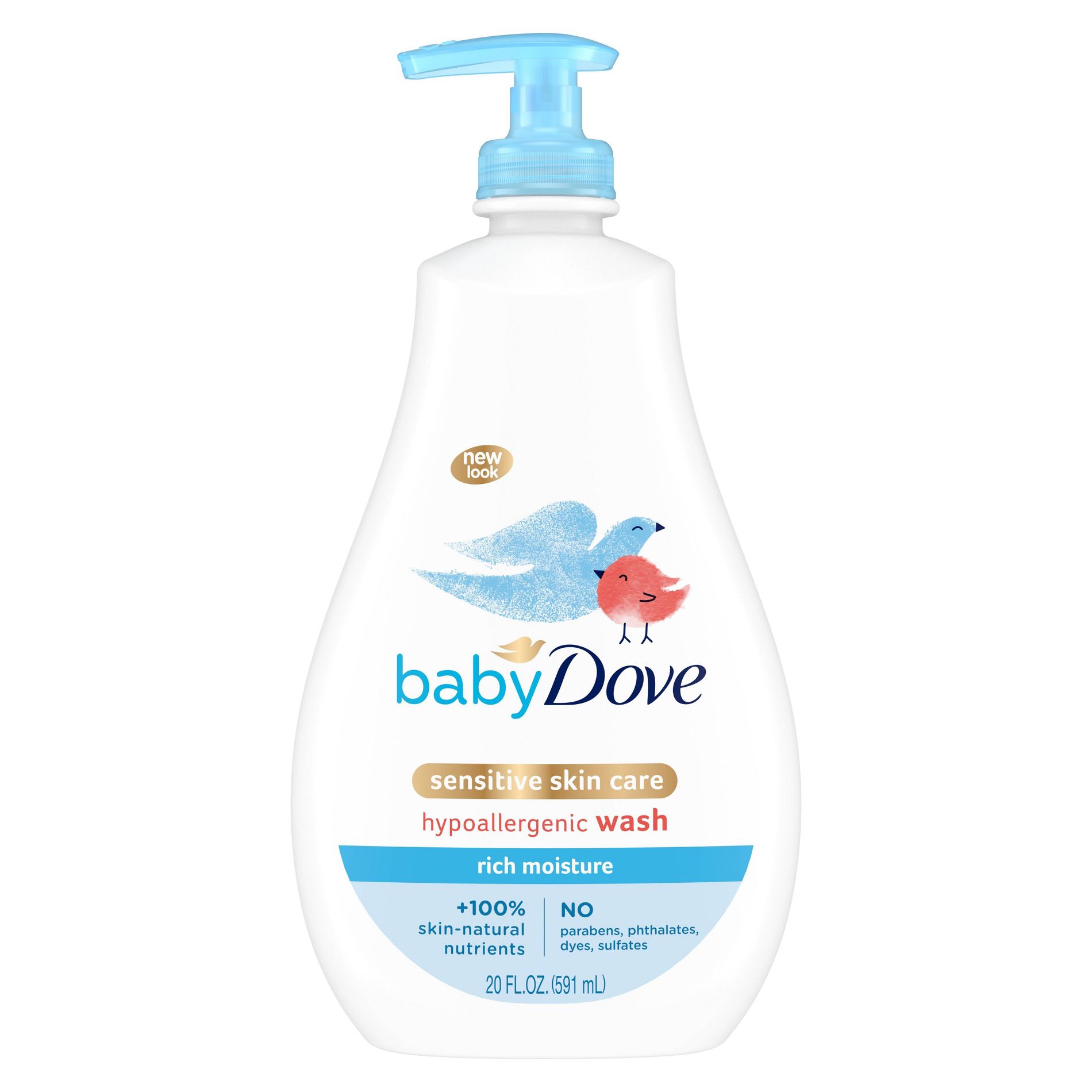 Baby Dove Rich Moisture Baby Wash & Shampoo, Hypoallergenic and Tear-Free - 20 fl oz