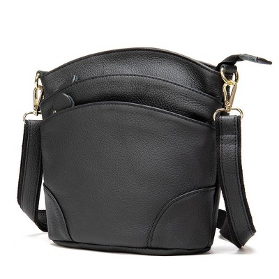 Crossbody Bags for Women, Real Leather Crossbody Handbags Purses Sling Crossover Shoulder Bag Shoulder Handbags Black