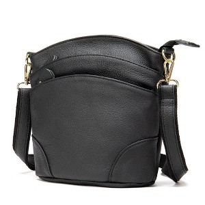 Crossbody Bags for Women, Real Leather Crossbody Handbags Purses Sling Crossover Shoulder Bag Shoulder Handbags Black - 1 of 2