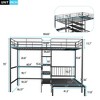 NicBex Twin Over Full Bunk Bed with Safety Guardrail and Shelves,Metal Twin Loft Bed with Ladder and Built-in Desk,Modern Bunk Beds for Bedroom - 3 of 4