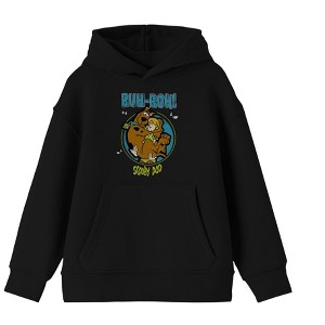 Scooby Doo Cartoon Scooby & Shaggy Ruh Roh Youth Boys Black Hoodie - 1 of 3