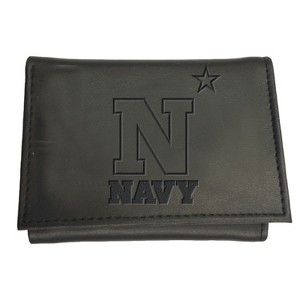 Evergreen NCAA Navy Midshipmen Black Leather Trifold Wallet Officially Licensed with Gift Box - 1 of 1
