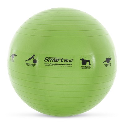 Prism Fitness 23" Smart Self-Guided Stability Exercise Ball w/13 Exercises Printed for Yoga, Pilates, Office Ball Chair and More, Green