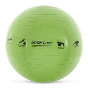 Prism Fitness 23" Smart Self-Guided Stability Exercise Ball w/13 Exercises Printed for Yoga, Pilates, Office Ball Chair and More, Green