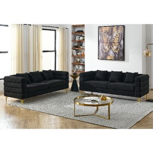 CAVINAS Comfort Teddy Fabric Couches for Living Room, Oversized Sofa with Pillows, Deep Seating Sofa for Living Room, Bedroom - 1 of 4