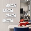 Wooden Plaque Set - 4PCS Farmhouse Hanging Signs with Family, Love, Faith, Hope, and Butterfly Designs - 3 of 4