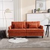 Mocamel Mid Century Modern Chenille Loveseat Sofa with Brown Wood Feet - 2-Seat Upholstered Couch for Living Room & Bedroom - 3 of 4