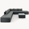8-Pieces Outdoor Wicker Modular Sectional Sofa Set with Coffee Table, Free Combination - 3 of 4
