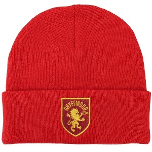 Gryffindor Simple Crest Knit Beanie for Men and Women, Red - 1 of 4