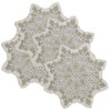 Saro Lifestyle Beaded Snowflake Placemat, 14" Round, White (Set of 4) - 3 of 4