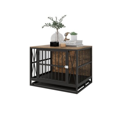 FURNIinspire Pet Crates and Houses Dog Crate Furniture Style Heavy duty Kennel Cage, Stylish Pet Crate, Shelter, Black, 32.67"*24.6"*29.01"