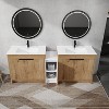 SEVOBAL Bathroom Vanities 84 Inch Freestanding Vanity with Ceramic Sink and Soft Closing Door for Bathroom, Brown, 83.6"*18.31"*34.25" - 2 of 4