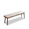 Christopher Knight Home Charley Modern 51" Solid Wood and Cowhide Tufted Upholstered Bench - 2 of 4