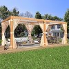 EROMMY 10x20ft Louvered Pergola with Adjustable Rainproof Roof, Wood Grain Outdoor Aluminum Pergola for Patio, Lawn & Garden - 3 of 4
