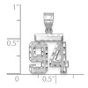 Black Bow Jewelry 14k White Gold, Varsity Collection, Small D/C Pendant, Number 94 - 2 of 3