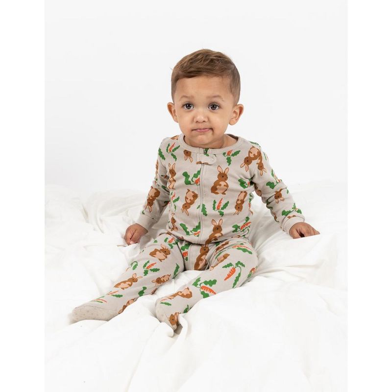 Leveret Footed Sleeper Cotton Easter Pajamas, 3 of 5