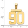 Black Bow Jewelry 14k Yellow Gold, Athletic Collection, Large Polished Number 90 Pendant - 2 of 3