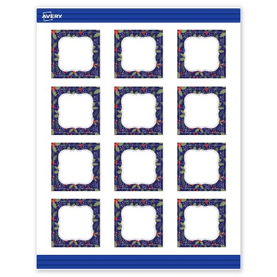 Avery Square Cards, 2" x 2", Silver-Navy, Matte, 120ct