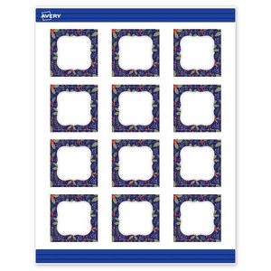 Avery Square Cards, 2" x 2", Silver-Navy, Matte, 120ct - 1 of 4