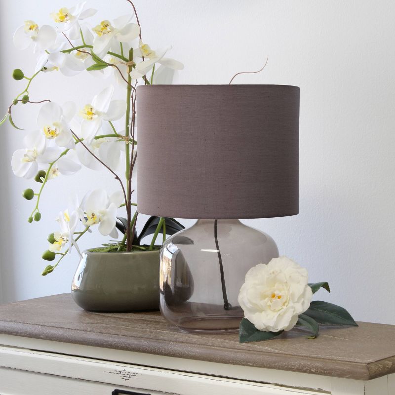 Glass Table Lamp with Fabric Shade - Simple Designs, 4 of 9