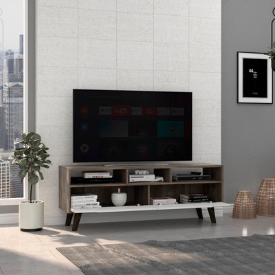 53.9" Bull TV Stand 2.0 with Three Open Shelves and Two Drawers for Living Room and Bedroom