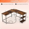 Costway L Shaped Corner Computer Desk 54.5" Office Workstation w/ 2 Outlets & USB Ports - 3 of 4