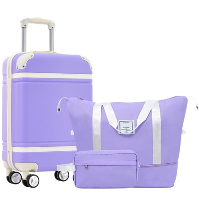 3pcs Hardshell Luggage Sets, 20/24/28 IN Suitcase with 2 Bags, TSA Lock, Spinner Wheels -ModernLuxe