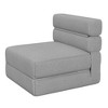 Folding Sofa Bed with Pillow – Convertible Sleeper Chair, Linen Fabric Memory Foam Sofa for Living Room, Dorm, Guest Room, Office, Single - 4 of 4