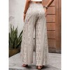 Clearlove Wide Leg Palazzo Pants for Women Tie Knot Casual High Waist Boho Print Pants Loose Comfort Pants - 2 of 4
