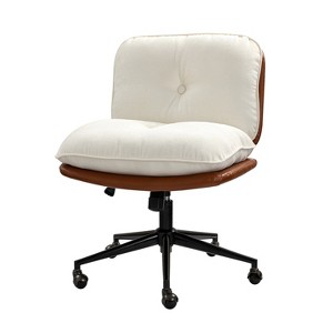 Mandy Mid Century Modern Home Armless Office Chair with Wide Seat and Heavy-duty Base | HULALA HOME - 1 of 4