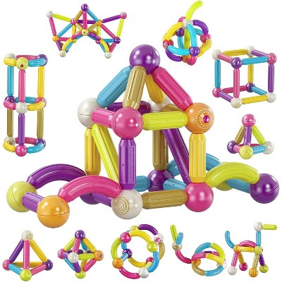 Contixo Multicolor 68-Piece Magnetic STEM Building Blocks Set