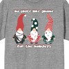 Christmas Critters No Place Like Gnome For The Holidays Crew Neck Short Sleeve Gray Heather Unisex Adult T-shirt - 2 of 2