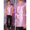 Lars Amadeus Men's Nightclub Party Club Metallic Shining Sleeveless Tank Top - 4 of 4