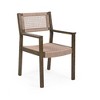Two-Pack Light Brown Braided Wood Dining Chairs featuring Handrails - 2 of 3