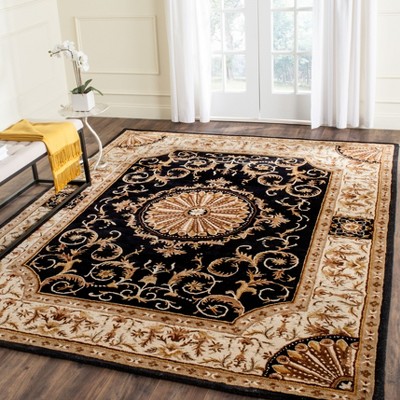 Empire Black and Ivory Hand-Tufted Wool Area Rug