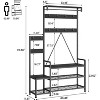 Solid Wood Coat Rack,Hall Tree With Bench and Shoe Storage Parent-Child Coat Rack Shoe Bench Industrial Coat Tree Entryway Large Organizer - 3 of 4