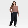Women's Long Sleeve Brushed Ribbed Polo Zip-Up Jacket - A New Day™ - 3 of 3