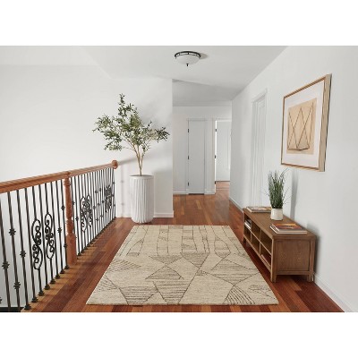 Teppe Geometric Handtufted Gray Wool Rug, 5' x 8'