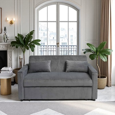 Futon Sofa Bed,3-in-1 Multi-Functional Polyester Sleeper Couch Polyesterll-Out Bed,Adjustable Backrest and Pillows,Convertible Sofa Bed