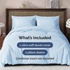 Light Blue Queen Duvet Cover Set - 90x90, 2 Pillow Shams, Zipper Ties, Soft Breathable - 2 of 4