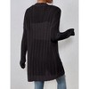 Womens Cardigan Above Knee Crochet Sweater Open Front Ribbed Long Sleeve Lightweight Sweater Longline Cardigan Cozy Fall Sweater Coats - 2 of 4