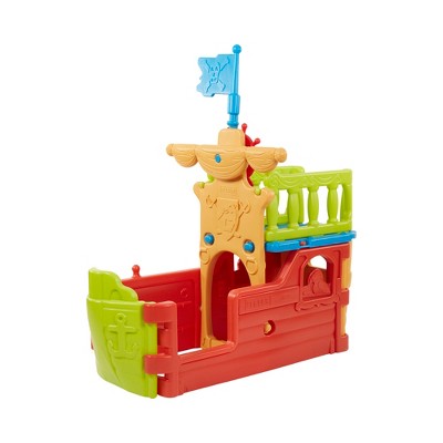 ECR4Kids Indoor/Outdoor Pirate Ship Plastic Boat Play Structure for Kids