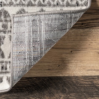 Reversible Gray Geometric 8' x 10' Synthetic Area Rug