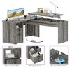Besiost 56'' Lift Top Computer Desk with Drawers and Power Outlets, Lift Top - 3 of 4