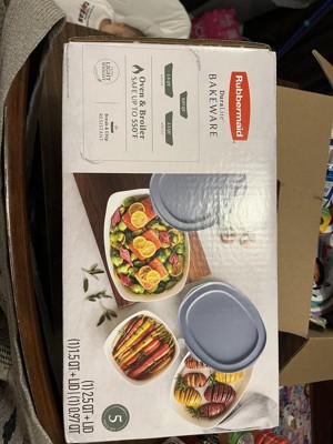Rubbermaid DuraLite Glass Bakeware, 4-Piece Set, Baking Dishes or Casserole  Dishes, 2.5-Quart and 1.5-Quart (with Lids)