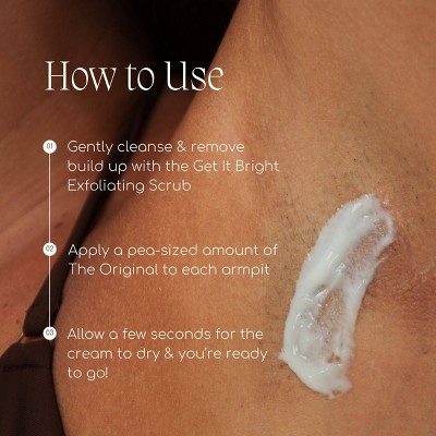 Forgotten Skincare The Original Underarm Brightening Deodorant Cream - 1.7 fl oz: Vegan, No Fragrance Added, Normal to Dry Skin