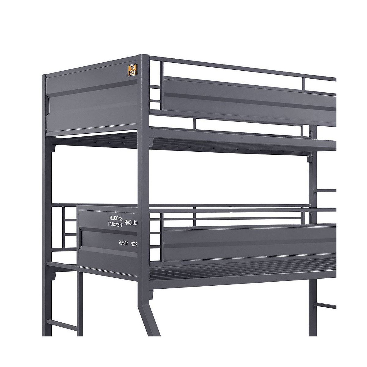 78" Twin/Twin/Full Triple BunkBed Cargo Loft, Metal Frame & Ladders - Acme Furniture - thumbnail 3